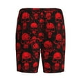 thumbnail image 2 of Lsque Red Skulls Mens Sleep Pajama Shorts,Short Pajama Pants, Cotton Ultra-Soft Knit-Small, 2 of 9