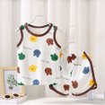 thumbnail image 2 of NIEWTR Toddler Baby Summer Clothes Toddler Baby Outfit Newborn Summer Clothes Sleeveless and Shorts 12 18 24 M 1t 2t 3t 4t Summer Set Baby Boy Gift(A01-Coffee,9-12 Months), 2 of 9