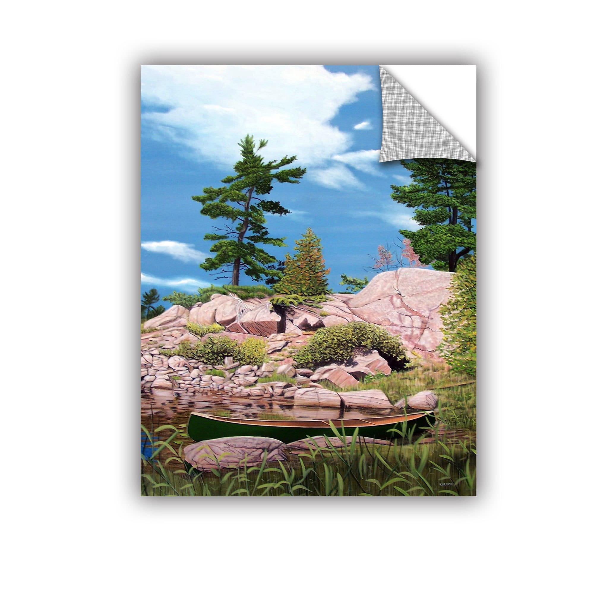 ArtAppealz Ken Kirsch "Canoe Among Rocks" Removable Wall Art