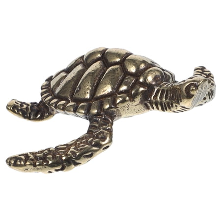 1pc Brass Turtle Statue Gold Desk Home Indoor Decorative Collectible Gift