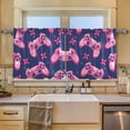 thumbnail image 3 of Ryvnso Pink Handle Curtains Sets Short Curtain Rod Pocket Half Window Cafe Farmhouse Tier 2 Panels 57"W x 36"L, 3 of 7