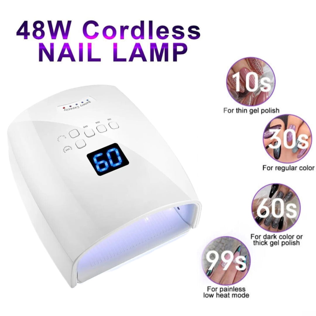 48W Rechargeable Nail Gel Dryer Wireless Led UV Nail Lamp Manicure