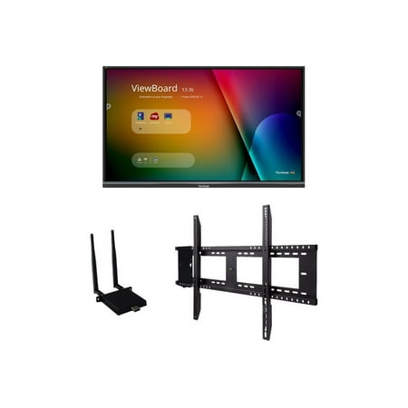 UPC: 0766907002546 | ViewSonic ViewBoard IFP6550-E1 – 65  Diagonal Class LED-backlit LCD display – interactive – with built-in media player and touchscreen (multi touch) – 4K UHD (2160p) 3840 x 2160 – with ViewSonic LB-WIFI-001 Dual Band Wireless Module  ViewSonic WMK-047-2 Wall Mount