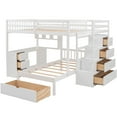 thumbnail image 3 of JERFIT Over Twin Bunk Bed with Desk Drawers and Shelves White, 3 of 10