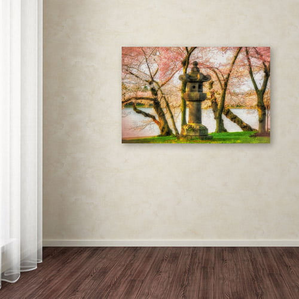 Trademark Fine Art "Japanese Stone Lantern" Canvas Art by Lois Bryan