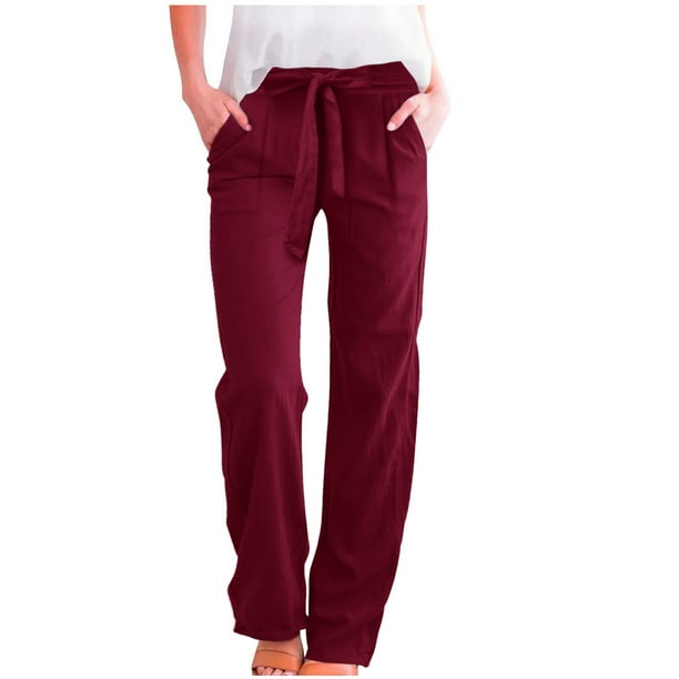 Pantalones de entrenamiento con cintura elástica para mujer - Pantalones largos lisos, corte holgado informal - Tejido cómodo para todas las ocasiones - Tallas S-XXXXXL