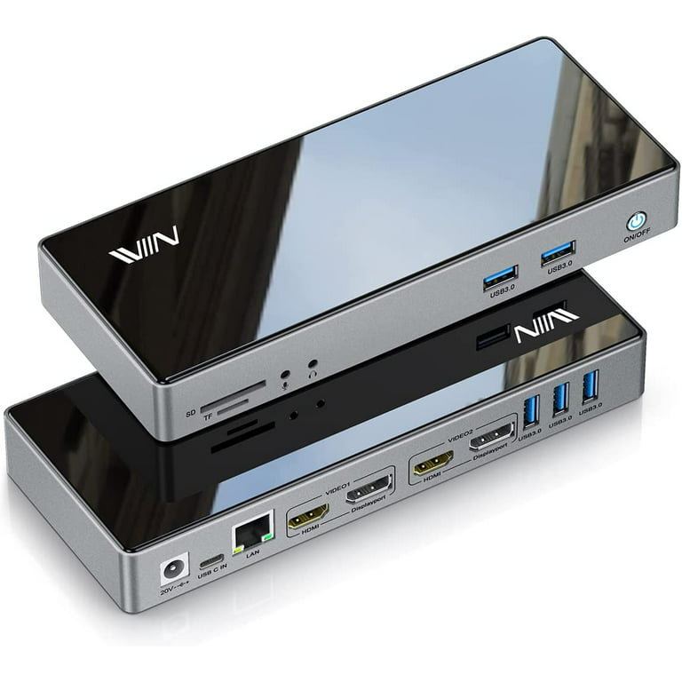 18-In-1 Docking Station USB 3.0 or USB-C Dual Monitor Universal