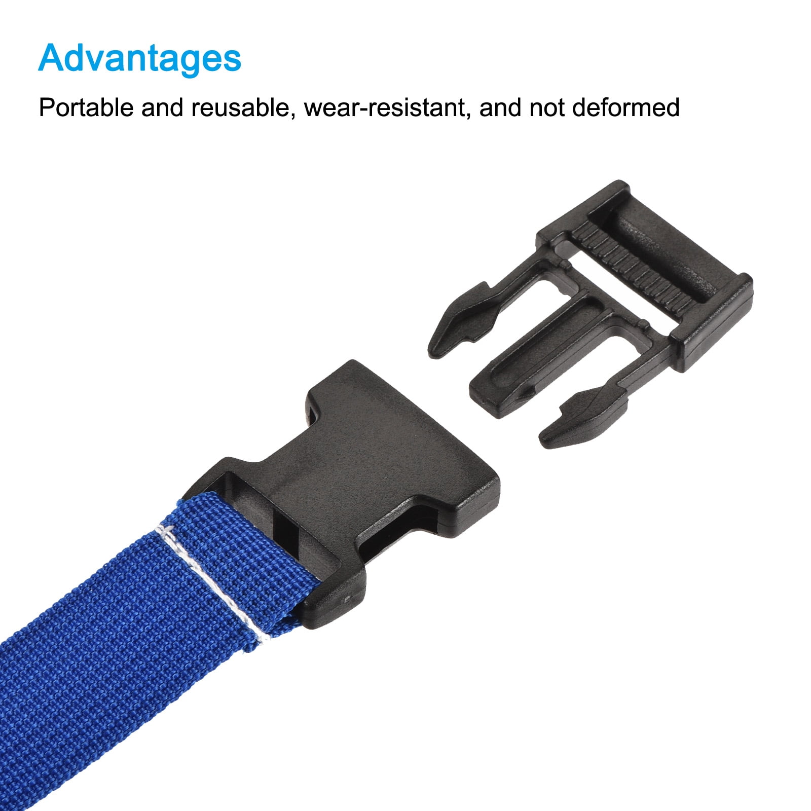 Unique Bargains Utility Strap with Buckle Adjustable Belt for Outdoor Bag Luggage Packing Blue