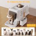 thumbnail image 3 of Caja de arena para gatos Mutrelenx XL de acero inoxidable con cubierta, 3 of 8