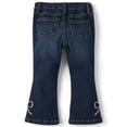 thumbnail image 3 of The Children's Place Toddler Girls Embroidered Bow Flare Jeans, Sizes 12M-5T, 3 of 4