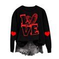 thumbnail image 1 of RKSTN Chandail de la Saint-Valentin pour Femmes, Chandail Uni Imprimé de Cœurs, Col Rond, Manches Longues, Coupe Ample, Chemisier, Hauts, 1 of 6