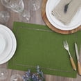 thumbnail image 4 of Saro Lifestyle Table Placemats With Laser-Cut Hemstitch Design (Set of 4) Green, 4 of 5