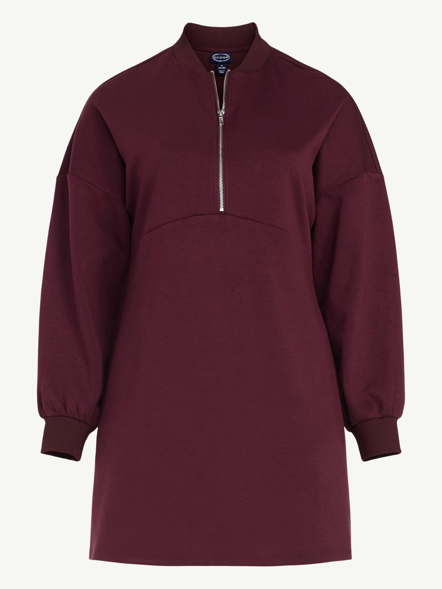 Scoop Women's and Women's Plus New Scubaknit Zip Front Mini Dress, Sizes XS-4X