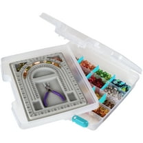 ArtBin Jewelry Project Box, Translucent, Quick View, Craft Storage, 15 inches Long, Includes Bead Tray