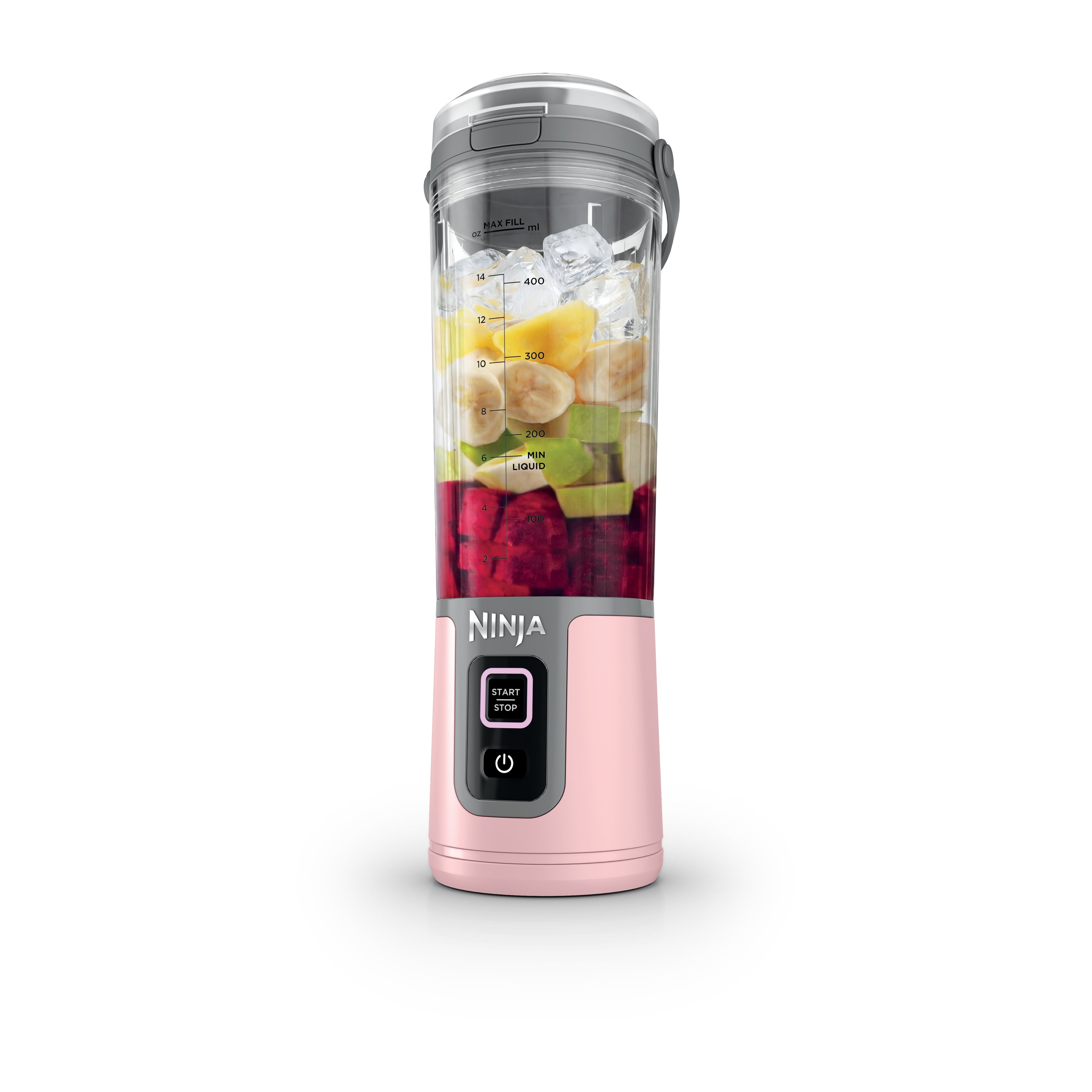 Ninja Blast Portable Personal 18 Oz Blender w/ Leak Proof Lid & Easy Sip Spout, Rechargeable Base, BC150PK Pink