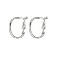 thumbnail image 4 of Time and Tru Adult Women's Silver Tone Small Metal Hoop Earring, 4 of 5