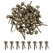 Uxcell 80 Pcs Brads Paper Fasteners, 8 x 17 mm Metal Round Head Split Pins, Prong Brads for Scrapbooking Leather Craft Decorative DIY Supplies, Bronze
