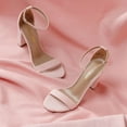 thumbnail image 5 of Women's High Chunky Heel Sandals Ankle Strap Open Toe Platform Pump Sandal Shoes Hi-Chunk Pink/Suede Size 5, 5 of 6