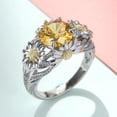 thumbnail image 7 of Copper Sunflower Ring 9mm Wide Prong Setting Copper Flower Ring For Women Gift Minimalist Jewelry Everyday Wear, 7 of 7