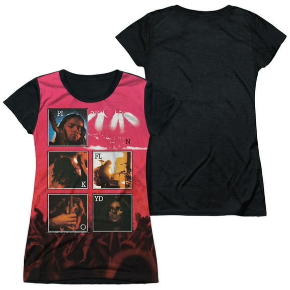 Pink Floyd - Live - Juniors Teen Girls Black Back Sleeve Shirt - Large