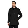 thumbnail image 4 of COOFANDY Mens Coat Double Breasted Short Trench Coat, Business Casual Knee-Length Overcoat with Lapel Collar, Slim Fit for Fall and Winter, 4 of 10