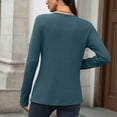 thumbnail image 5 of SMihono Women Waffle Knit Top Relaxed Fit Long Sleeves Henley Neck Button Front Soft Comfortable Casual Pullover Blue XXL, 5 of 5