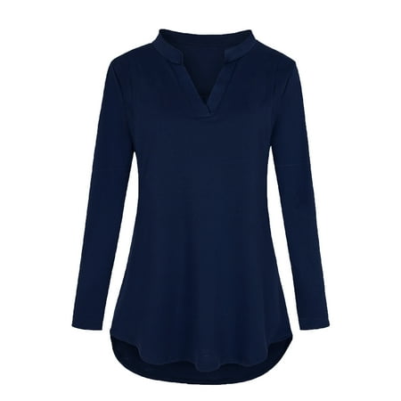 

asdoklhq Maternity Clothes for Women Clearance Maternity V-Neck Solid Long Sleeve Breast-Feeding Pregnant Woman Nursing Buttons Blouse Tops
