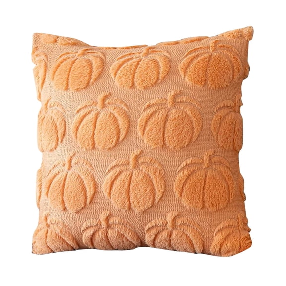 Fall Pillow Covers 18x18 Inch Autumn Pumpkin Throw Pillow Cases Soft Plush Cushion Covers 3D Embroidered Decor for Couch Sofa Bedroom Living Room Farmhouse Home Decor, Thanksgiving Pillow Covers
