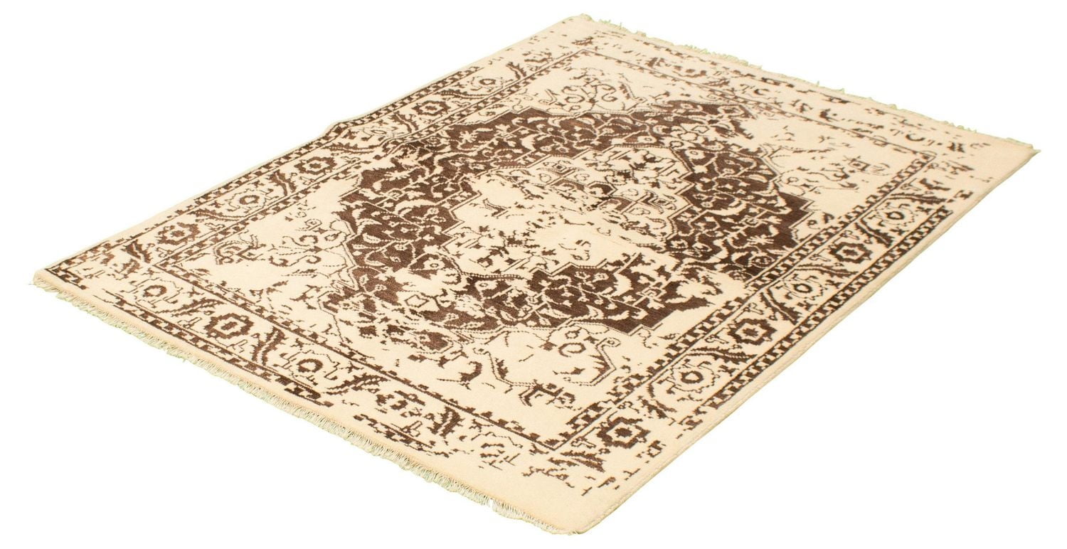 ECARPETGALLERY 5'5" x 7'6" Transitional La Seda Hand-knotted Area Rug for Living Room, Dining Room and Bedroom in Ivory