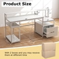 thumbnail image 3 of Costway 66" Computer Workstation with Monitor Stand CPU Stand Printer Shelf & File Drawer, 3 of 10