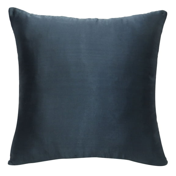 S4Sassy Decor Hand Beaded Cushion Cover Quilted Satin Gray Pillowcase Square Throw 20 x 20