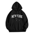 thumbnail image 4 of Bibifish Womens Hoodies Casual New York Letter Print Pullover Hoodies Soft Oversized Fit Casual Fall Winter Daily Wear Stylish Pullover Top, 4 of 4
