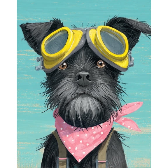 Paint by Numbers for Adults Kids Beginner Diving Black Puppy DIY Acrylic Painting by Numbers Kits with Brushes Acrylic Pigment Home Decoration Gifts 16 x 20 inch