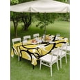 thumbnail image 3 of Outdoor Tablecloth with Umbrella Hole and Zipper, Yellow Geometric Rectangle Table Cloth 52x70 Inch Waterproof Tablecloth, Farmhouse Abstract Black White Striped Picnic Table Cover for Patio Camping, 3 of 7