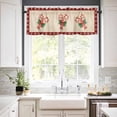 thumbnail image 3 of Candy Cane Bow Kitchen Curtains and Valances Set, Christmas Winter Retro Rod Pocket Window Valance 18 Inch Window Curtain Panels for Living Room Bedroom Laundry, 27.5x36in, 3 Pieces, 3 of 7