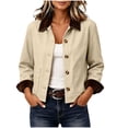 thumbnail image 2 of Vintage Jacket Women Fall Cozy Corduroy Long Sleeve Jackets Lapel Collar with Pockets Winter Warm Barn Jacket Bottom Down Casual Trendy Daily Outerwear, 2 of 9