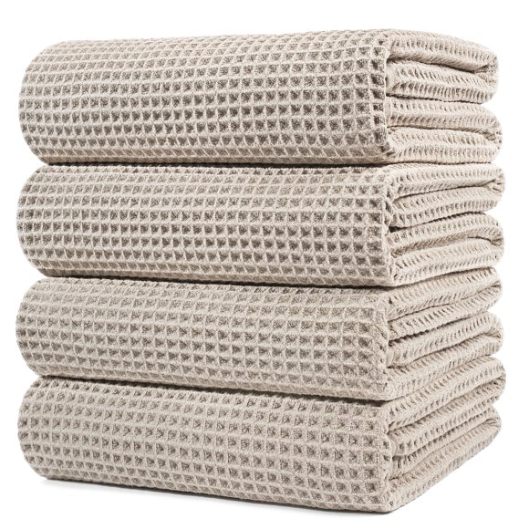 Toalla de baño POLYTE de microfibra de gran tamaño, secado rápido, 76,2 x 152,4 cm, paquete de 4