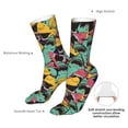 thumbnail image 4 of Xecao Angry Shark Pattern Print Fashion No Heel Casual Crew Socks Cushioned Breathable for Men Women - Moisture wicking,Not easy to fade Suitable for daily, 4 of 7