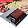 thumbnail image 4 of Feather Dip Pen Set, Quill Pen Set, Durable To Use, For School Friends Home Gifts SP236933 Sprinkled Gold Navy Silver Box, 4 of 8