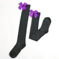thumbnail image 4 of Dyfzdhu Cute Stockings For Womens Bowknot Solid Color Thigh High Socks Breathable Over The Knee Socks Festival Christmas Long Tube Socks, 4 of 4