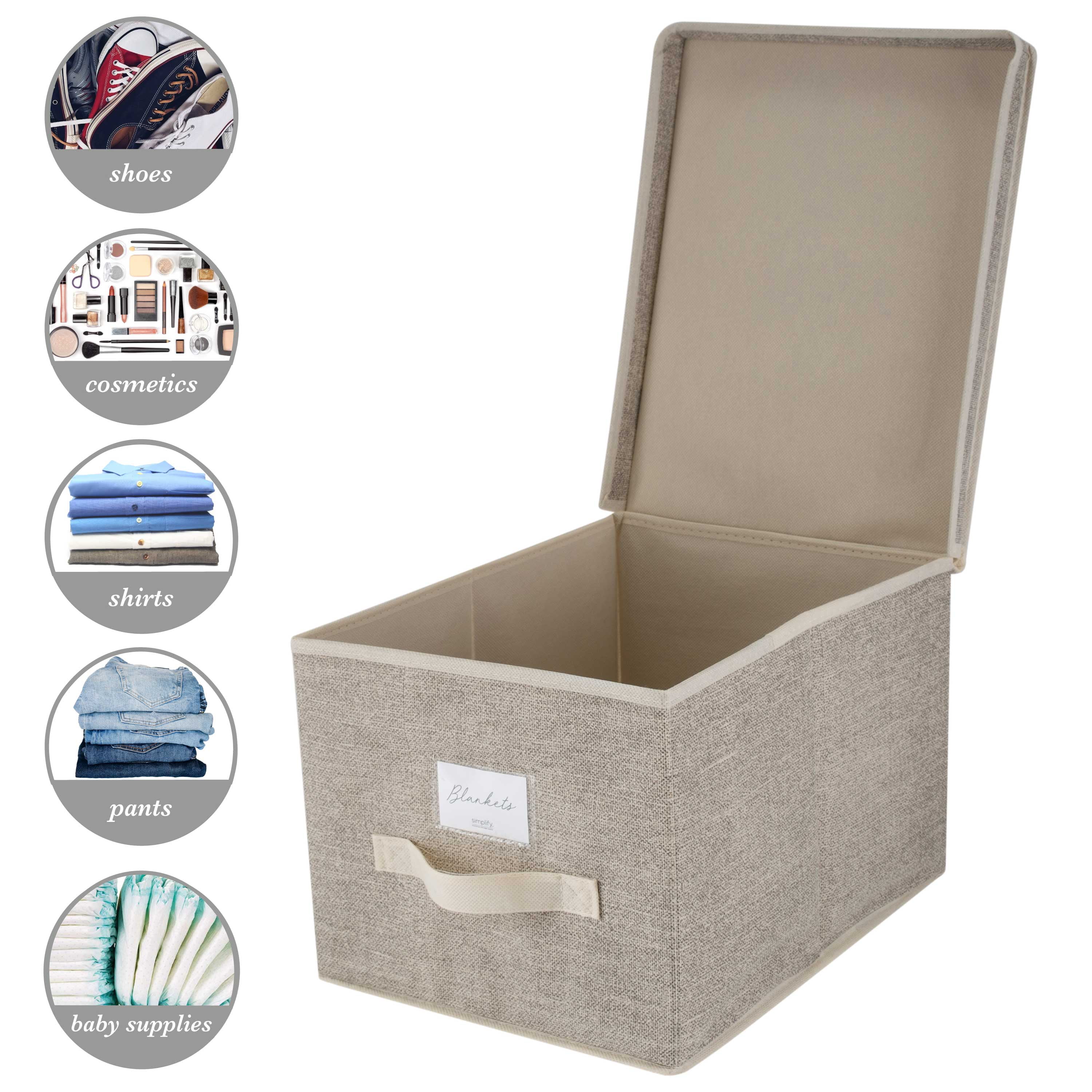 Simplify Large Storage Box in Faux Jute Beige