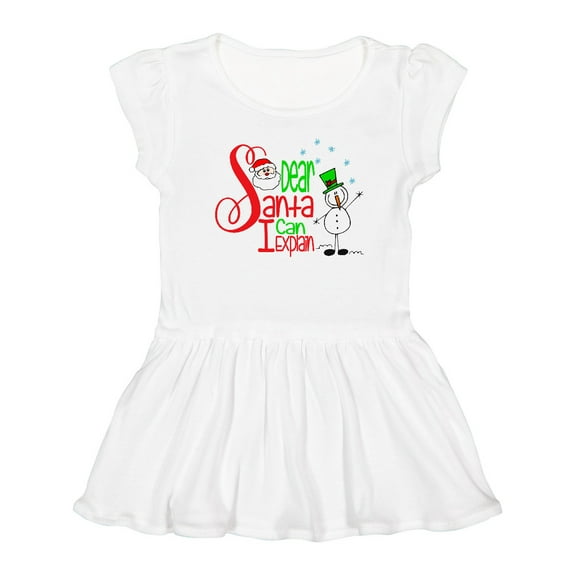 Inktastic Dear Santa I Can Explain Cute Snowman and Snowflakes Girls Toddler Dress
