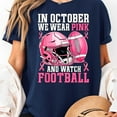 thumbnail image 2 of Breast Cancer Awareness Football in October We Wear Pink T-Shirt Unisex, Sizes S-5XL, Gategoo, 2 of 5