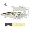 thumbnail image 2 of COOLHUT Upholstered Queen Size Platform Bed Frame with 4 Storage Drawers and Headboard, Wing Edge Design/Noise-Free/Wooden Slats Support/No Box Spring Needed/Easy Assembly, White, 2 of 9