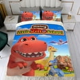 thumbnail image 4 of Pequeña Escuela de Dinos Conjunto de sábanas temático, trío de piezas, cómodo y amigable con la piel, diseño único, regalo de decoración para el hogar para familiares, amigos y fans, 90 cm * 190 cm, 4 of 6