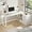 White, variant on 55 Inch Black Large L Shaped Office Computer Desk with Drawers, Reversible Long Corner Gaming Work Study Desk Table with Adjustable Shelves&Storage Drawers, for Home Office, Bedroom,Dark Gary