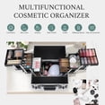 thumbnail image 4 of Professional Makeup Train Case Large Cosmetic Box Travel Storage 6 Trays Makeup Organizer Case, Black, 4 of 9
