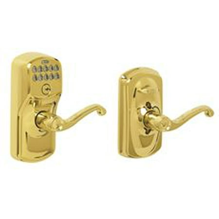 Schlage Entry Door Locks - Schlage Keypad Entry Flex Lock Plymouth Flair Adjustable Backset Brass