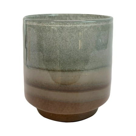 A&B Home Gray and Brown Two Tone Cylindrical Glass Vase 8.1" x 8.1" x 8.7"