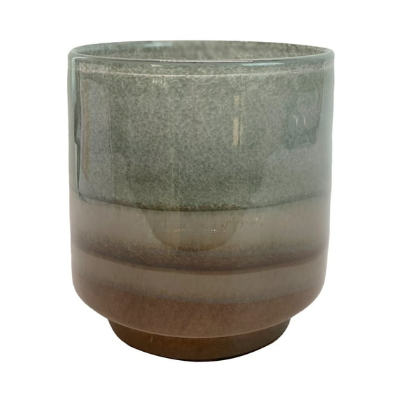 A&B Home Gray and Brown Two Tone Cylindrical Glass Vase 8.1" x 8.1" x 8.7"